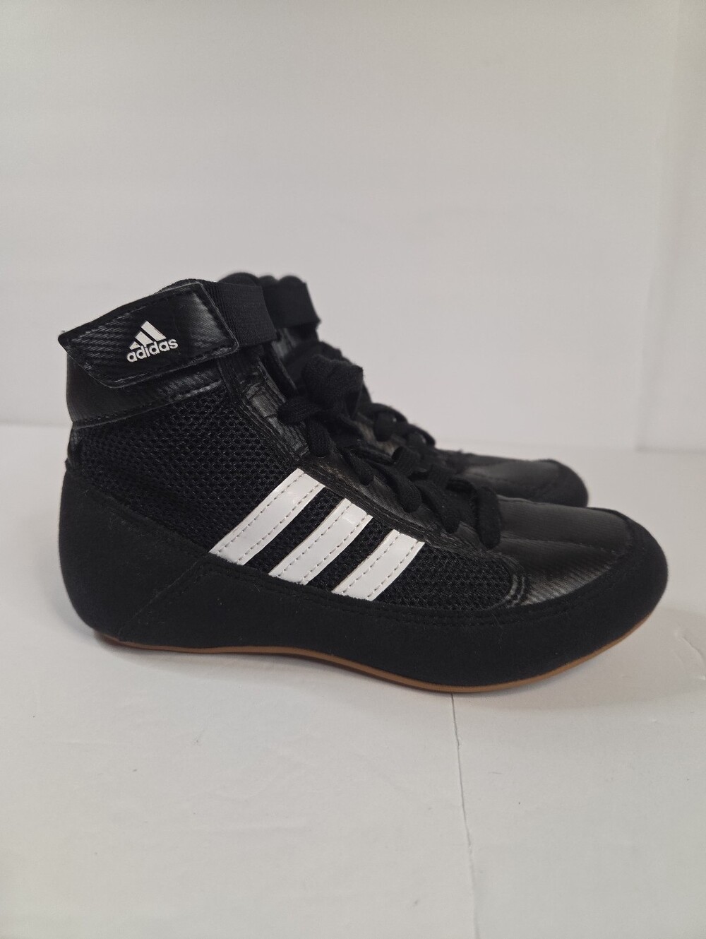 ​Adidas HVC Youth Kids Wrestling Shoes - Black/White (Size 13 Kids)